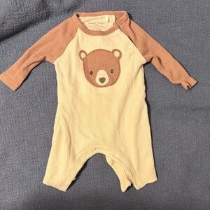 Angel Dear Tan and Cream Bear Romper